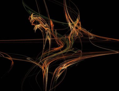 Siyah Renk Üzerine Bir Dijital Fraktal Resmi