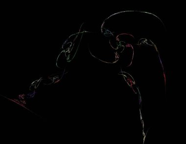 Siyah Renk Üzerine Bir Dijital Fraktal Resmi