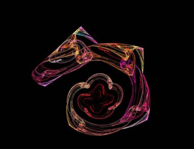 Siyah Renk Üzerine Bir Dijital Fraktal Resmi