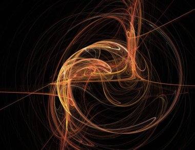 Siyah Renk Üzerine Bir Dijital Fraktal Resmi