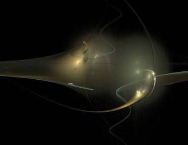 Siyah Renk Üzerine Bir Dijital Fraktal Resmi