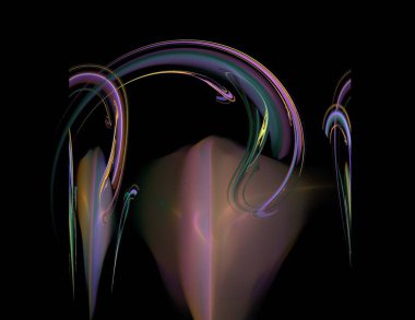 Siyah Renk Üzerine Bir Dijital Fraktal Resmi