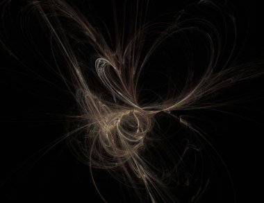 Siyah Renk Üzerine Bir Dijital Fraktal Resmi