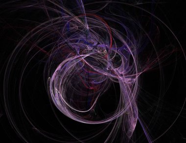 Siyah Renk Üzerine Bir Dijital Fraktal Resmi