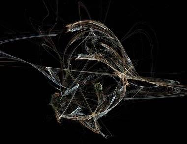 Siyah Renk Üzerine Bir Dijital Fraktal Resmi