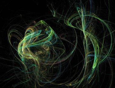 Siyah Renk Üzerine Bir Dijital Fraktal Resmi