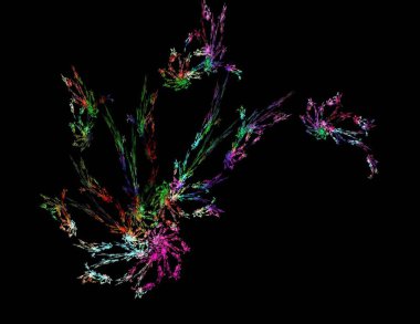 Siyah Renk Üzerine Bir Dijital Fraktal Resmi