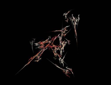 Siyah Renk Üzerine Bir Dijital Fraktal Resmi