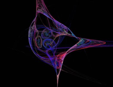 Siyah Renk Üzerine Bir Dijital Fraktal Resmi