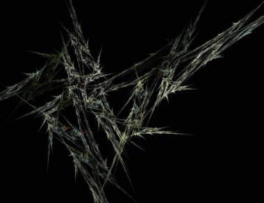 Siyah Renk Üzerine Bir Dijital Fraktal Resmi