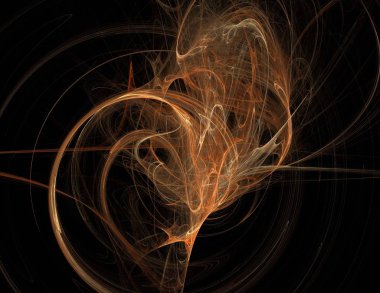 Siyah Renk Üzerine Bir Dijital Fraktal Resmi