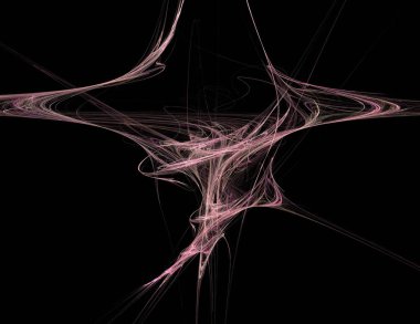 Siyah Renk Üzerine Bir Dijital Fraktal Resmi