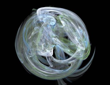 Siyah Renk Üzerine Bir Dijital Fraktal Resmi