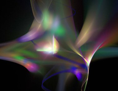 Siyah Renk Üzerine Bir Dijital Fraktal Resmi