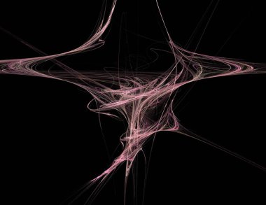 Siyah Renk Üzerine Bir Dijital Fraktal Resmi