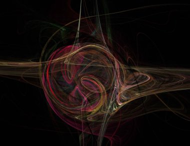 Siyah Renk Üzerine Bir Dijital Fraktal Resmi