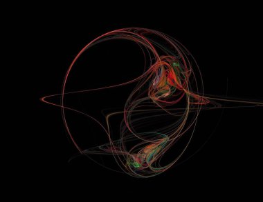 Siyah Renk Üzerine Bir Dijital Fraktal Resmi