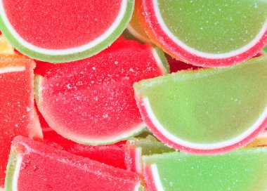 çok renkli meyve jölesi