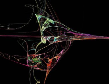 Siyah Renk Üzerine Bir Dijital Fraktal Resmi