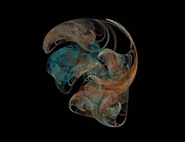 Siyah Renk Üzerine Bir Dijital Fraktal Resmi