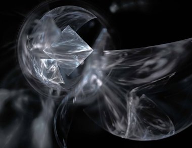 Siyah Renk Üzerine Bir Dijital Fraktal Resmi