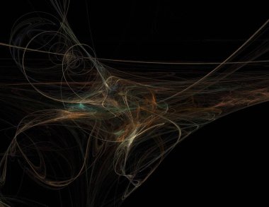 Siyah Renk Üzerine Bir Dijital Fraktal Resmi