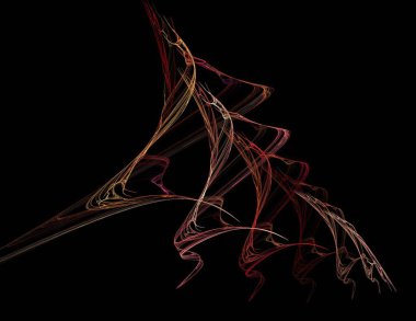 Siyah Renk Üzerine Bir Dijital Fraktal Resmi