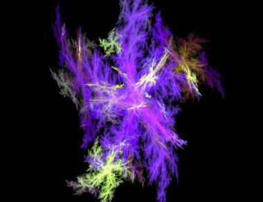 Siyah Renk Üzerine Bir Dijital Fraktal Resmi