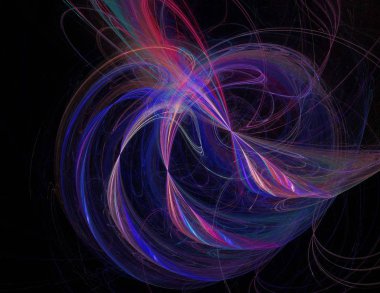 Siyah Renk Üzerine Bir Dijital Fraktal Resmi