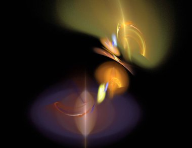 Siyah Renk Üzerine Bir Dijital Fraktal Resmi