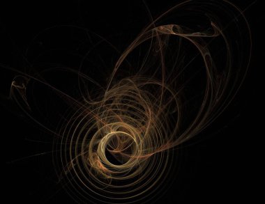 Siyah Renk Üzerine Bir Dijital Fraktal Resmi