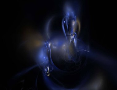 Siyah Renk Üzerine Bir Dijital Fraktal Resmi