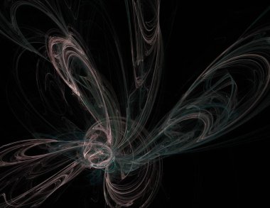 Siyah Renk Üzerine Bir Dijital Fraktal Resmi