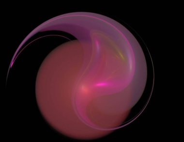 Siyah Renk Üzerine Bir Dijital Fraktal Resmi