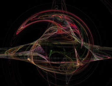 Siyah Renk Üzerine Bir Dijital Fraktal Resmi