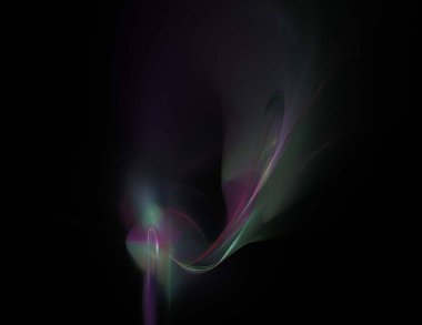 Siyah Renk Üzerine Bir Dijital Fraktal Resmi