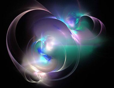 Siyah Renk Üzerine Bir Dijital Fraktal Resmi