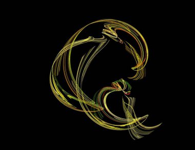 Siyah Renk Üzerine Bir Dijital Fraktal Resmi