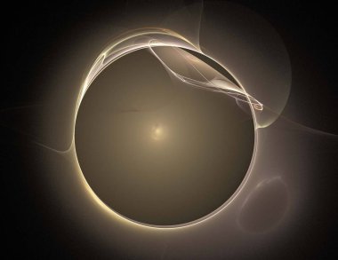 Siyah Renk Üzerine Bir Dijital Fraktal Resmi