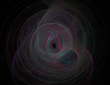 Siyah Renk Üzerine Bir Dijital Fraktal Resmi