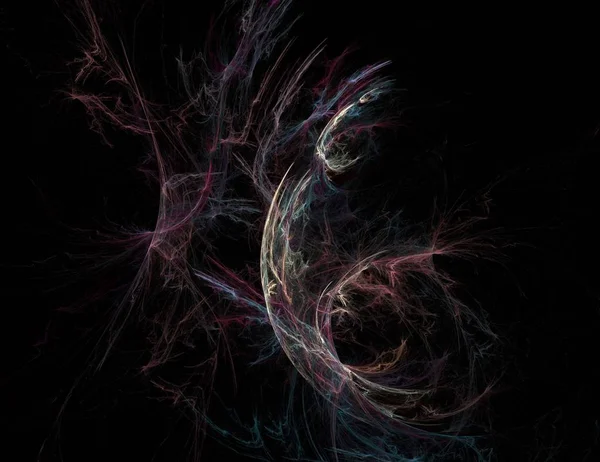 Image of one Digital Fractal on Black Color — Stock Photo, Image