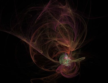 Siyah Renk Üzerine Bir Dijital Fraktal Resmi