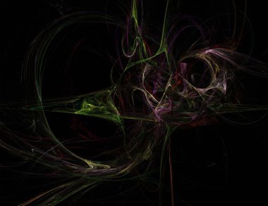 Siyah Renk Üzerine Bir Dijital Fraktal Resmi