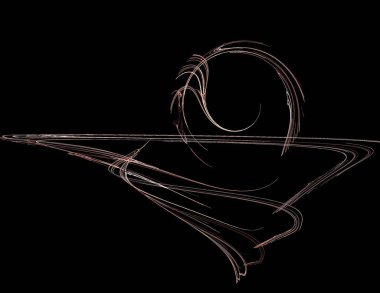 Siyah Renk Üzerine Bir Dijital Fraktal Resmi