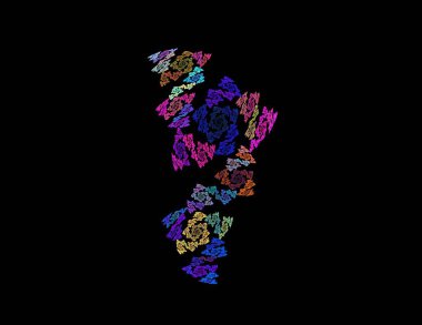 Siyah Renk Üzerine Bir Dijital Fraktal Resmi