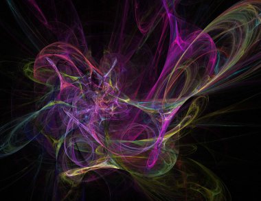 Siyah Renk Üzerine Bir Dijital Fraktal Resmi