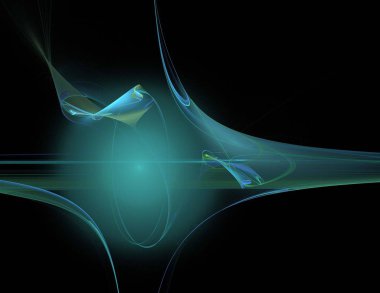 Siyah Renk Üzerine Bir Dijital Fraktal Resmi