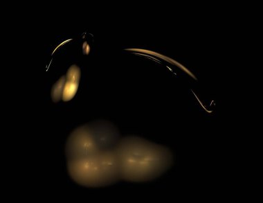 Siyah Renk Üzerine Bir Dijital Fraktal Resmi