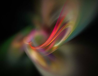 Siyah Renk Üzerine Bir Dijital Fraktal Resmi