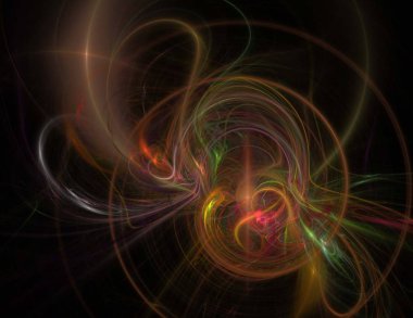 Siyah Renk Üzerine Bir Dijital Fraktal Resmi